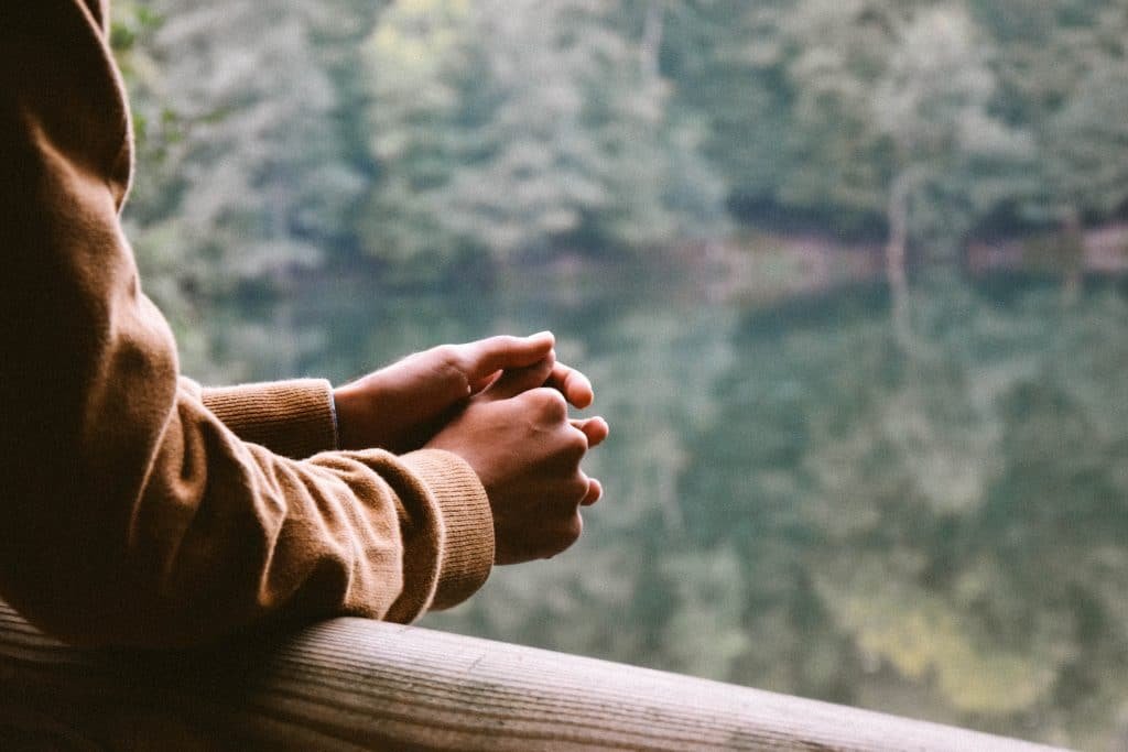 image of a man waiting
